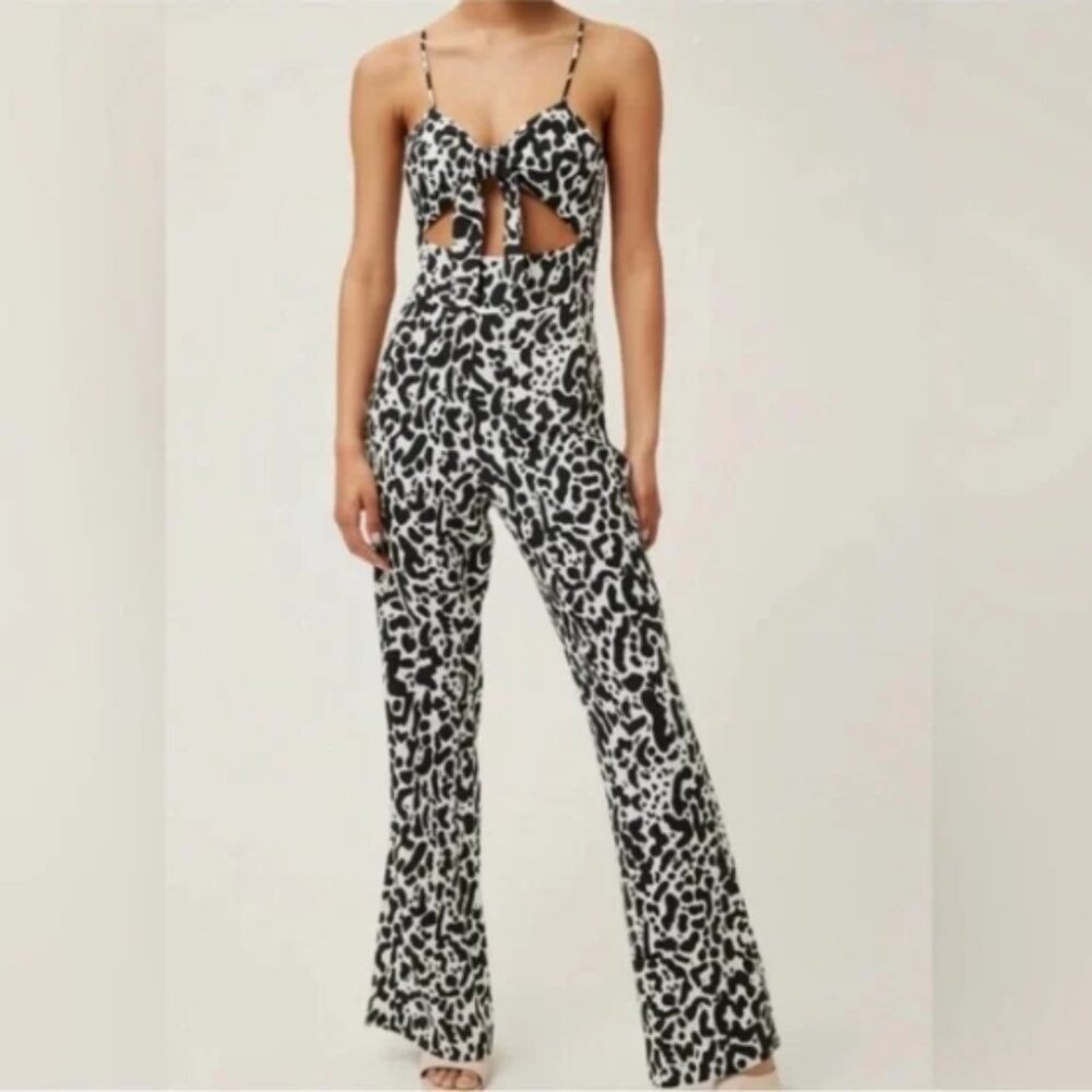 LITA by Ciara Tie Front Jumpsuit in King Cheetah Print